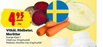 Vitkål, Rödbetor, Morötter