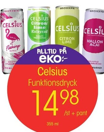 EKO Celsius Funktionsdryck erbjuda
