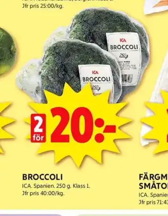 ICA Kvantum Ica broccoli erbjuda