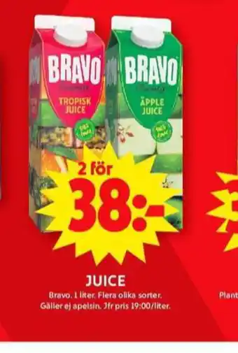 ICA Maxi Bravo juice erbjuda
