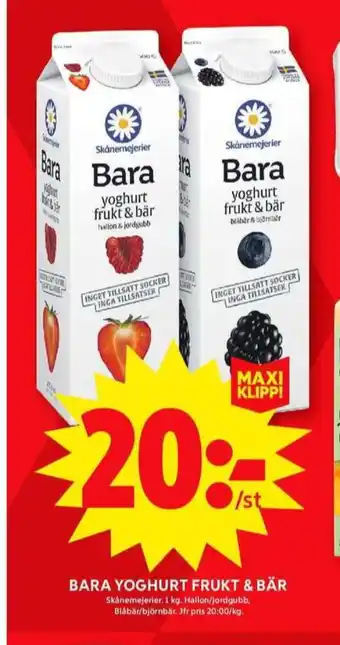 ICA Maxi Bara yoghurt erbjuda