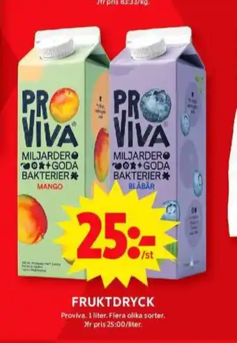 ICA Maxi Proviva fruktdryck erbjuda