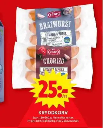 ICA Maxi Scan bratwurst erbjuda