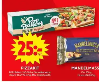 ICA Maxi Pop pizza kit erbjuda