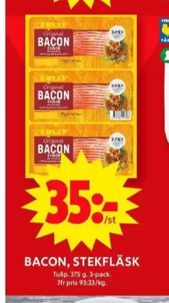 ICA Maxi Tulip baconskivor erbjuda
