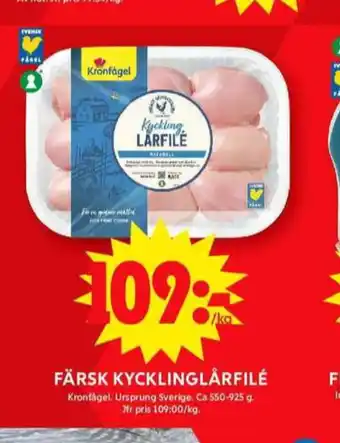 ICA Maxi Kronfågel kycklinglårfile erbjuda