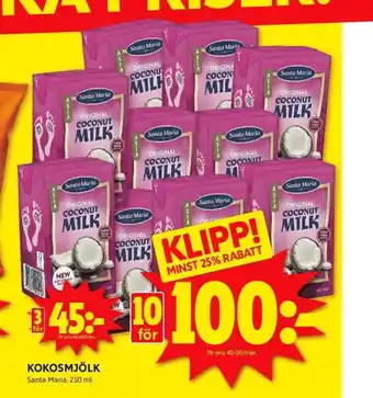 ICA Kvantum Santa maria kokosmjölk erbjuda