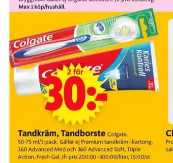 ICA Supermarket Colgate tandborste erbjuda