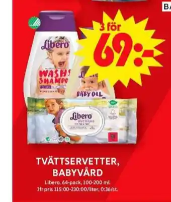 ICA Maxi Libero tvättservetter erbjuda