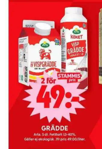ICA Maxi Arla vispgrädde erbjuda