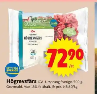 ICA Supermarket Ica högrevsfärs max 15% erbjuda