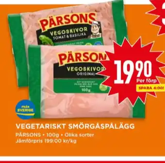 Willys Pärsons vegetarpålägg erbjuda