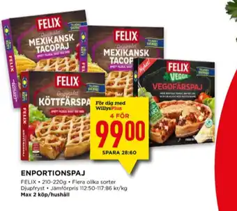 Willys Felix matpajer erbjuda