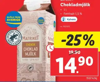 Lidl Matriket chokladmjölk erbjuda