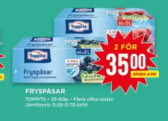 Willys Toppits fryspåsar erbjuda