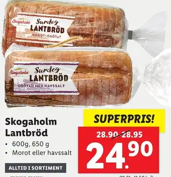 Lidl Skogaholm Lantbröd 600g, 650 g erbjuda