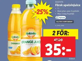 Lidl Solevita Färsk apelsinjuice 1l erbjuda