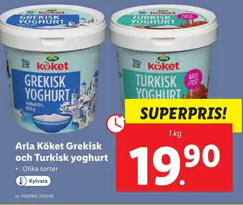 Lidl Arla Köket Grekisk och Turkisk yoghurt 1kg erbjuda