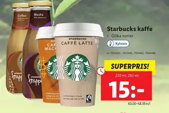 Lidl Starbucks Kaffe 220ml, 250ml erbjuda