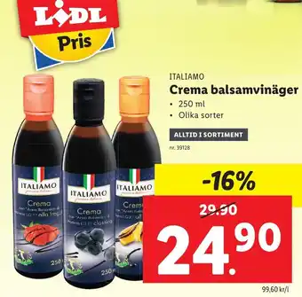 Lidl Italiamo Crema balsamvinäger 250 ml erbjuda
