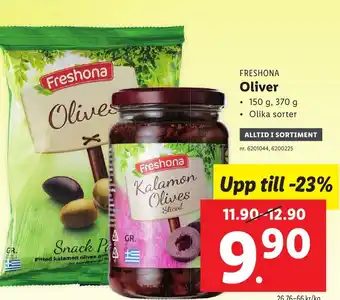 Lidl Freshona Oliver 150 g, 370 g erbjuda