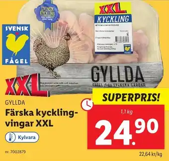 Lidl Gyllda Färska Kyckling vingar XXL 1,1 kg erbjuda