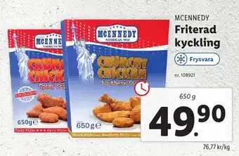 Lidl McEnnedy Friterad kyckling 650 g erbjuda