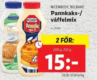 Lidl McEnnedy, Belbake Pannkaks-/våffelmix 200 g, 222 g erbjuda
