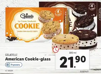 Lidl Gelatelli American Cookie-glass 380 ml erbjuda
