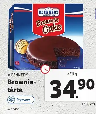 Lidl McEnnedy Brownietårta 450 g erbjuda