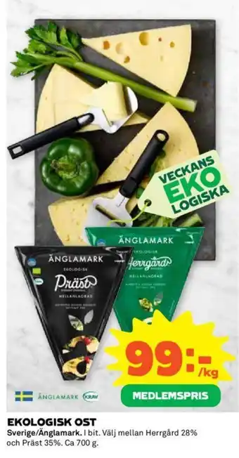 Coop EKOLOGISK OST erbjuda