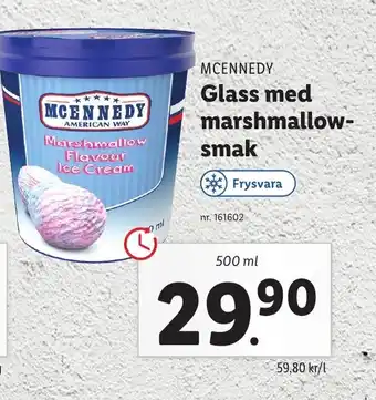 Lidl McEnnedy Glass med marshmallow smak 500 ml erbjuda