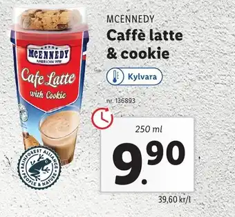 Lidl McEnnedy Caffè latte & cookie 250 ml erbjuda