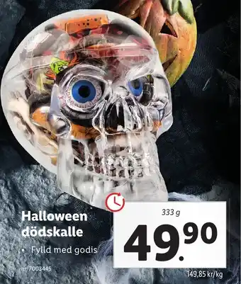 Lidl Halloween dödskalle 333 g erbjuda