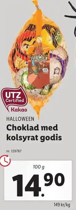 Lidl Halloween Choklad med kolsyrat godis 100 g erbjuda