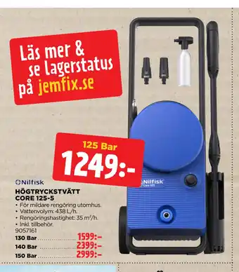 Jem&Fix HÖGTRYCKSTVÄTT CORE 125-5 erbjuda
