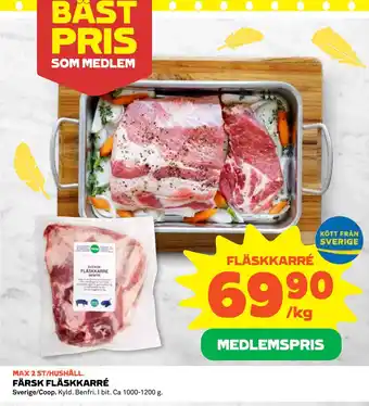 Coop Daglivs FÄRSK FLÄSKKARRÉ erbjuda