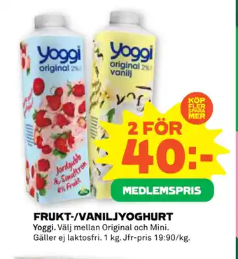 Stora Coop FRUKT-/VANILJYOGHURT erbjuda