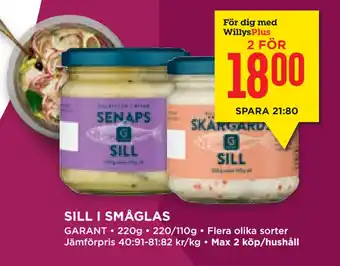 Willys Hemma SILL I SMÅGLAS erbjuda