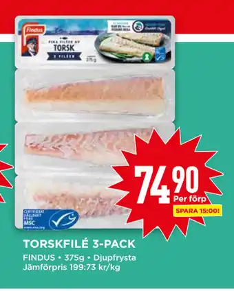Willys TORSKFILÉ 3-PACK erbjuda