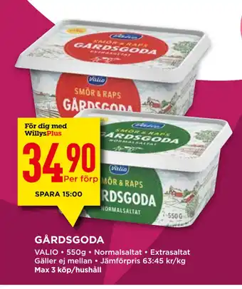 Willys GÅRDSGODA erbjuda