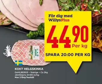 Willys KOKT HELGSKINKA erbjuda
