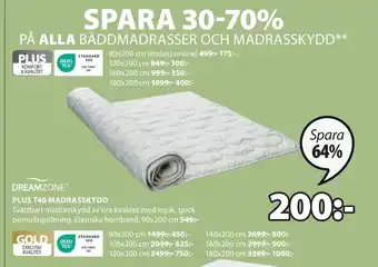 JYSK PLUS T40 MADRASSKYDD erbjuda