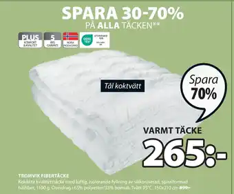 JYSK TROMVIK FIBERTÄCKE erbjuda