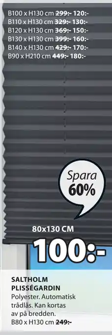 JYSK SALTHOLM PLISSÉGARDIN erbjuda