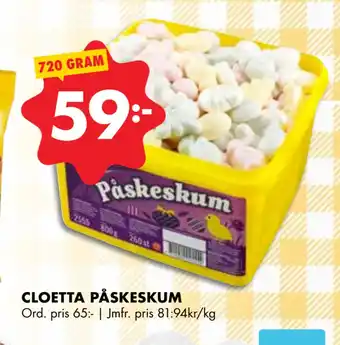 ÖoB CLOETTA PÅSKESKUM erbjuda