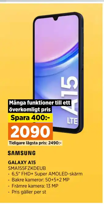 Power GALAXY A15 erbjuda