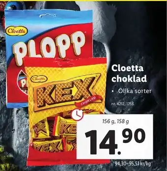 Lidl Cloetta choklad 156 g, 158 g erbjuda