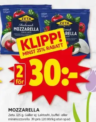 ICA Kvantum MOZZARELLA erbjuda