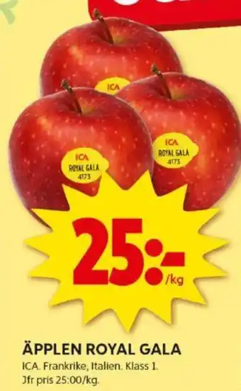 ICA Kvantum ÄPPLEN ROYAL GALA erbjuda